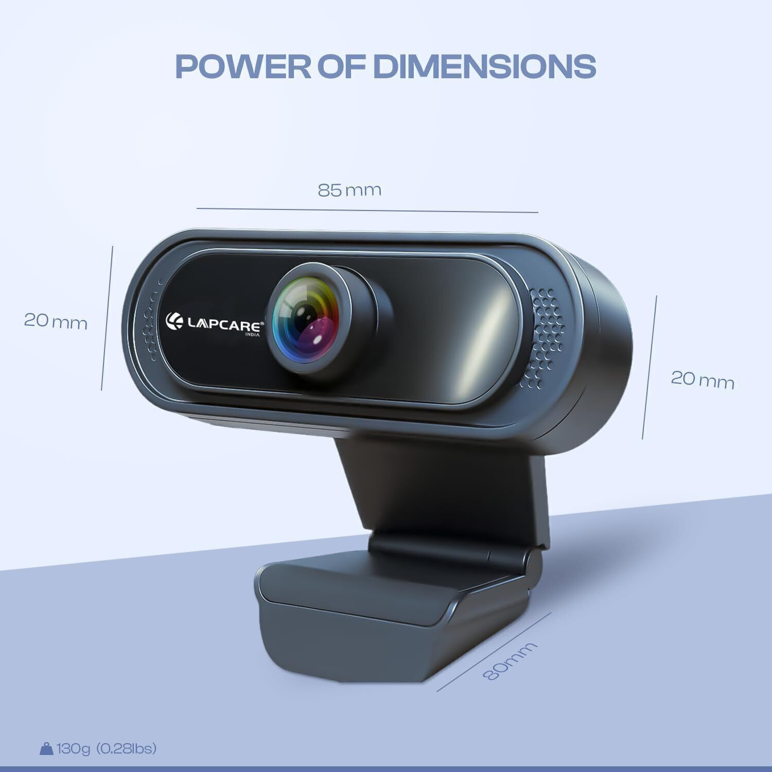 Image of LAPCARE 720P HD Webcam with Built-In Microphone USB Connectivity LWC-042 (Black) HD Webcam 720p, with Microphone, Night vision, USB Connectivity