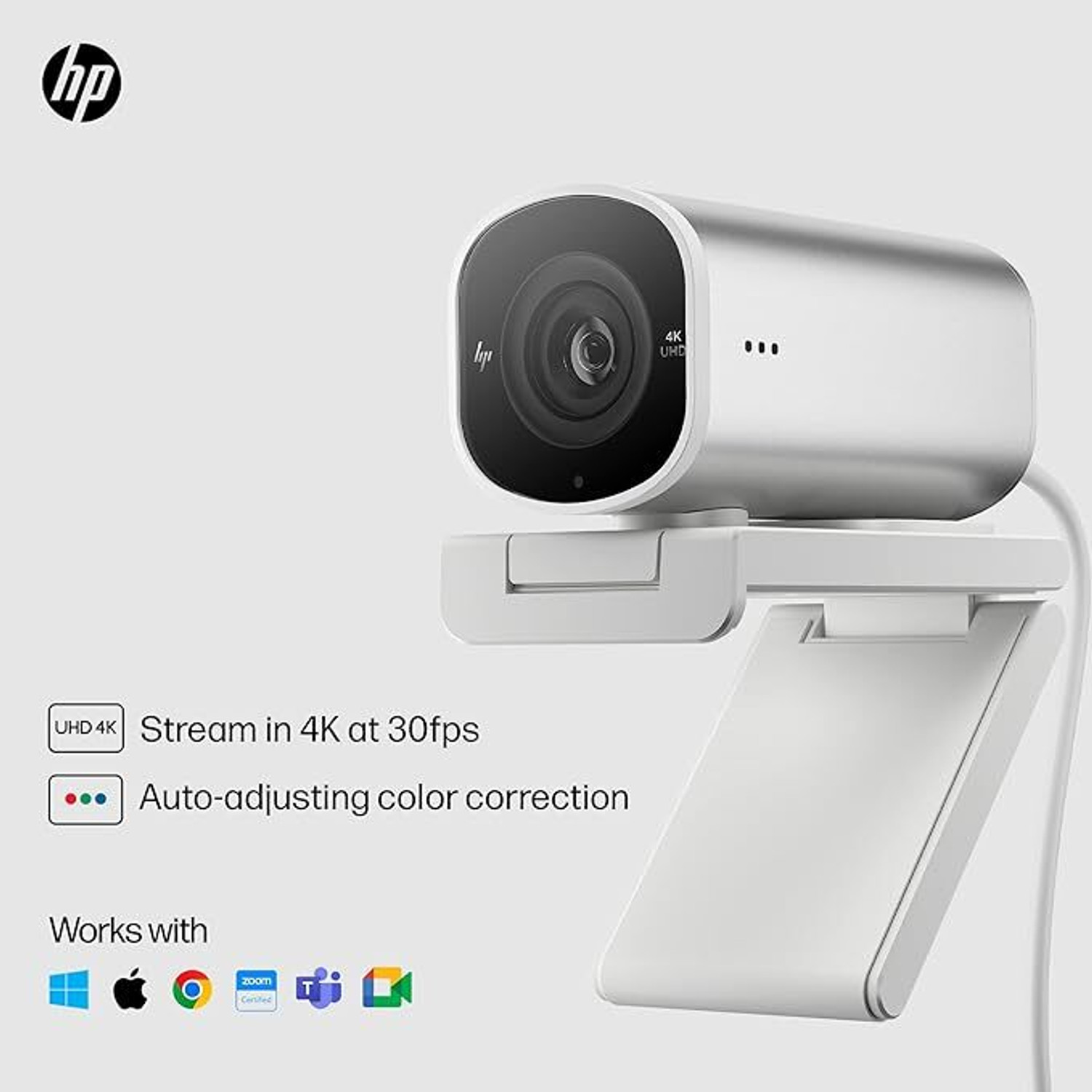 Image of HP 960 4K 2160 MP HD Webcam with Built-In Microphone with Night Vision USB Connectivity