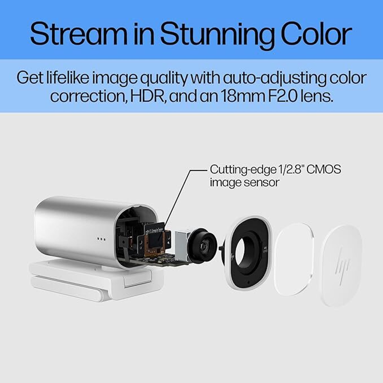 Image of HP 960 4K 2160 MP HD Webcam with Built-In Microphone with Night Vision USB Connectivity