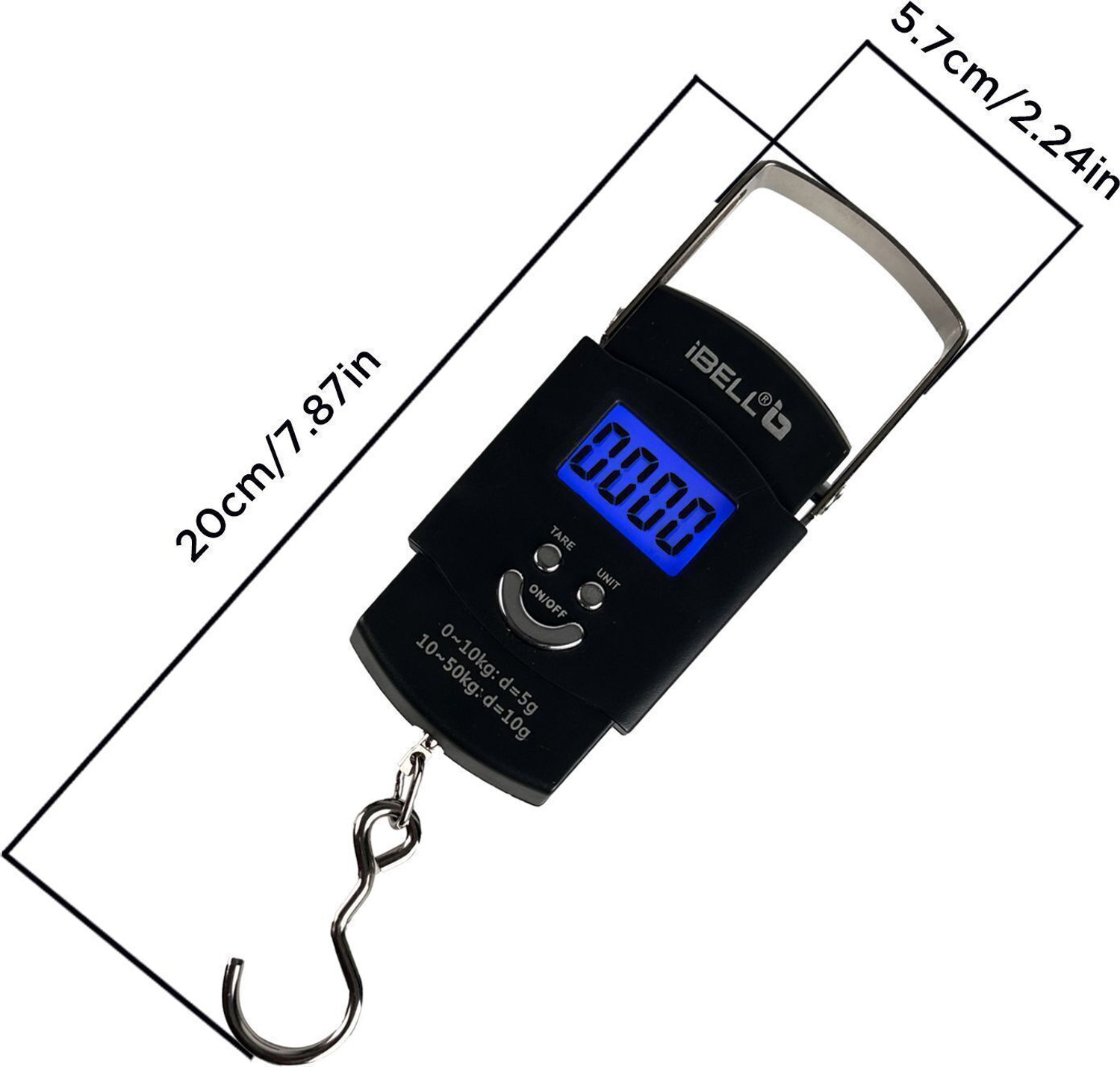 Image of iBELL LS050M Portable Luggage Weight Machine, Digital Display with SS Hook, 50 KG Weighing Scale