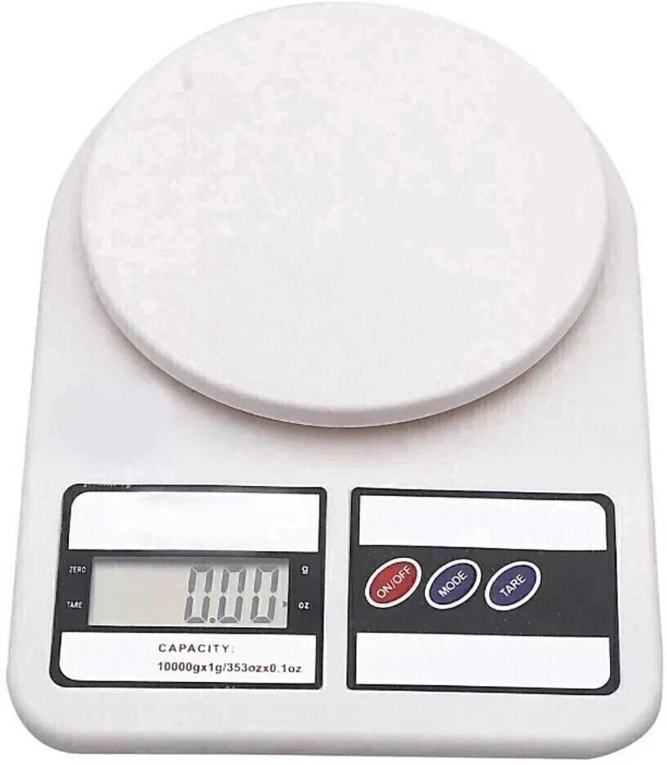 texla 1 gm to 10 kg Electronic Kitchen Scale White