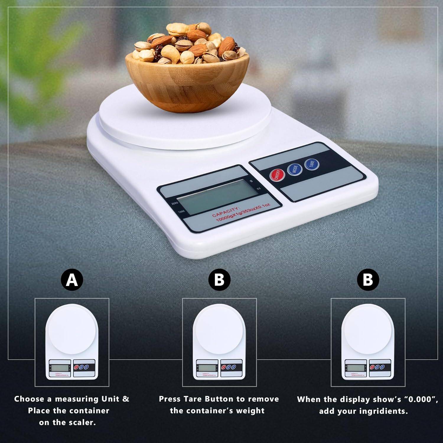 urbanwashcare Digital Kitchen Scale, 10kg LCD - Image 5