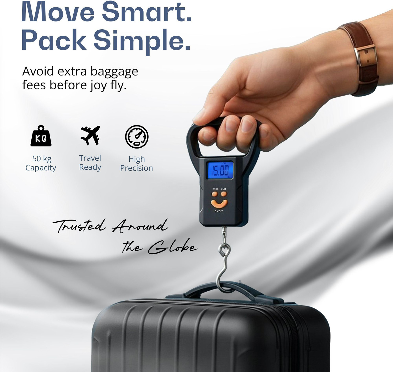 Image of iBELL LS520M Luggage Scale - Hook Type, LED Screen, Tare Function, Auto Power off, Weighing Scale