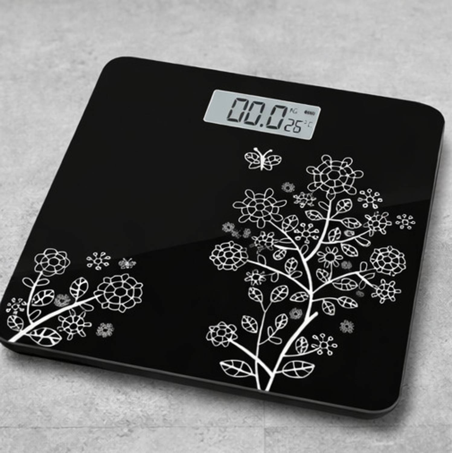 VARKIK Digital Weighing Scale for Body Weight Sleek Black LCD Digital Bathroom Scale Weighing Scale