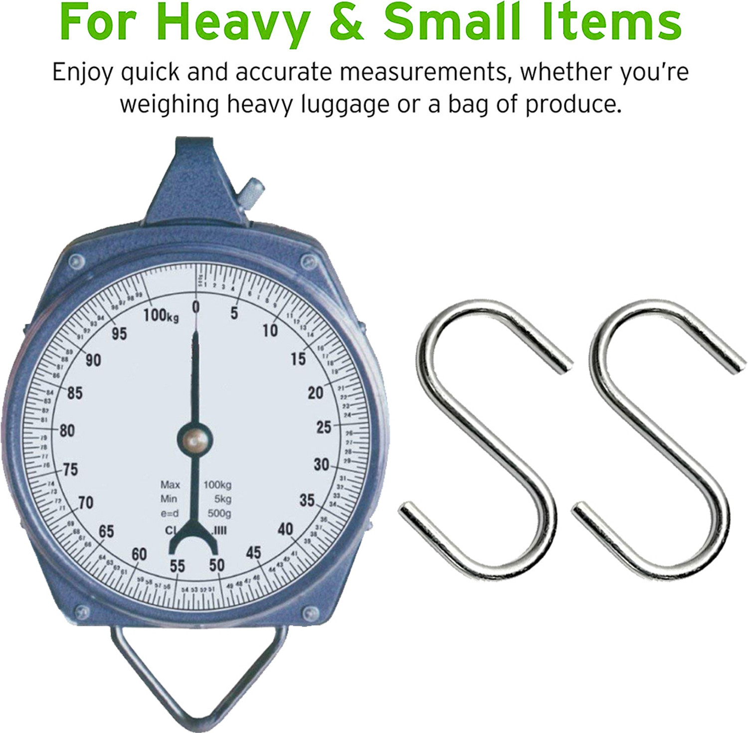 Image of Funkydeal Manual 100Kg Weight Scale Machine /Kata Hanging Scale /Commercial Weighing Scale (Grey)