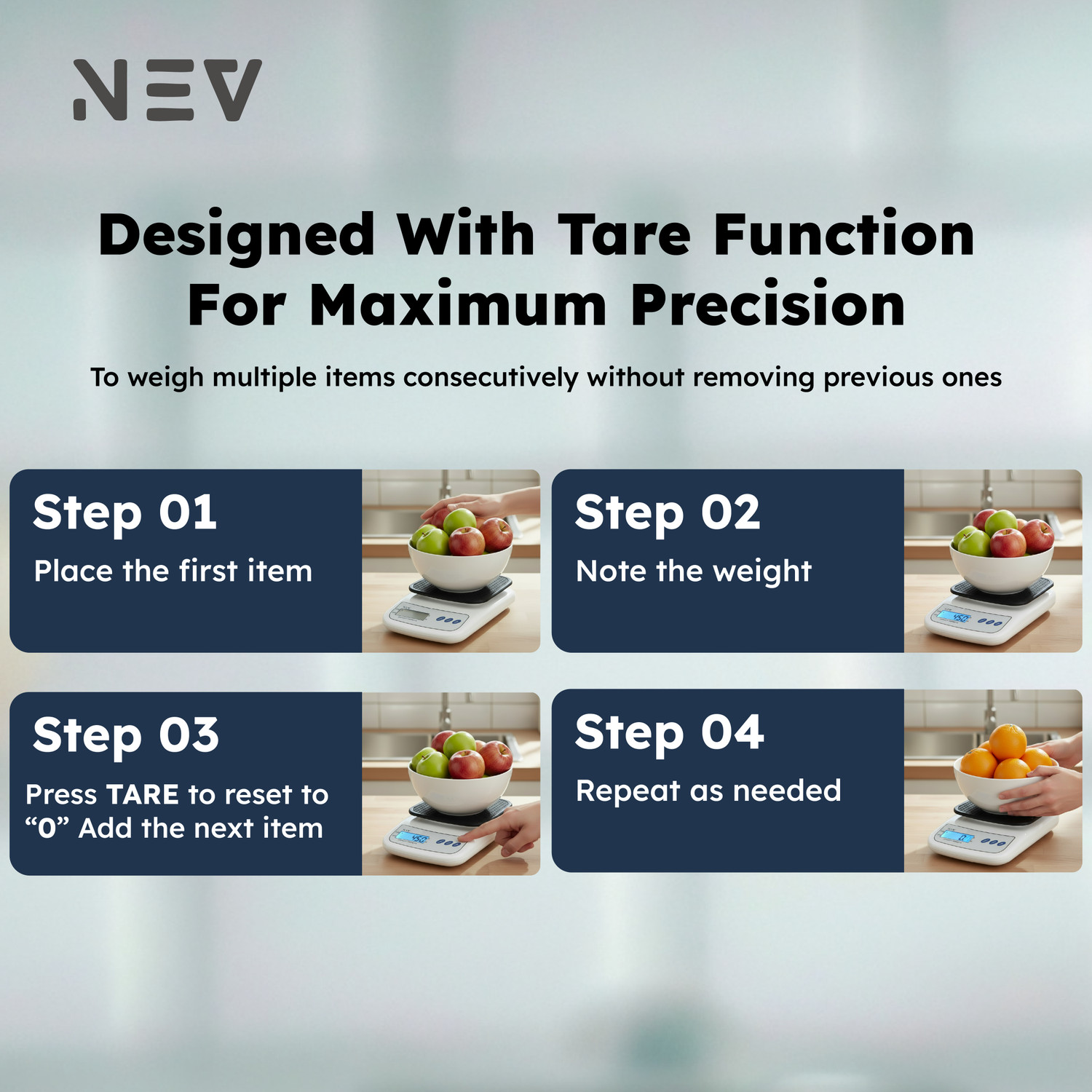 Image of Nev Preppo Kitchen Scale Weighing Scale (Black)