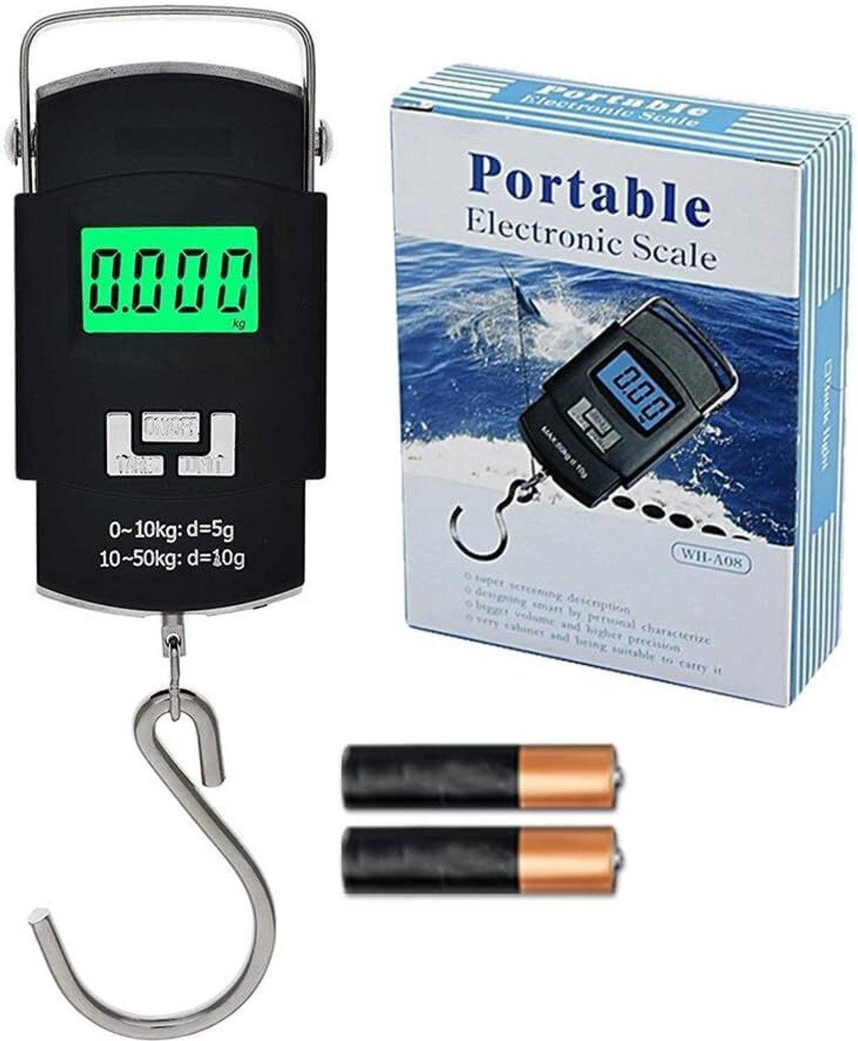 Image of KOTRONICS Digital Hanging Luggage Scale 50kg | LCD & Steel Hook Weighing Scale (Black)