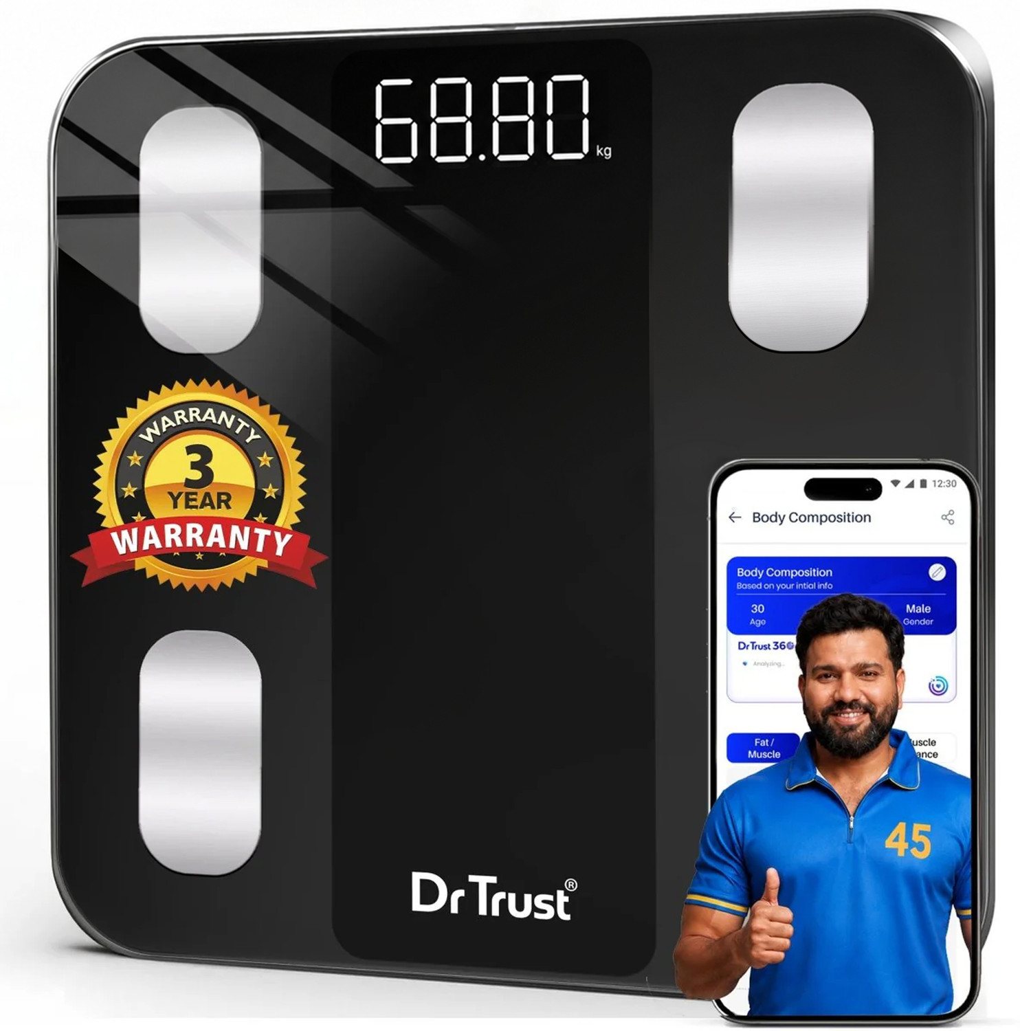 Image of Dr Trust USA Legend BMI Weighing Scale with App Sync 526 Bluetooth Digital Weight Scale & Body Fat Analyzer