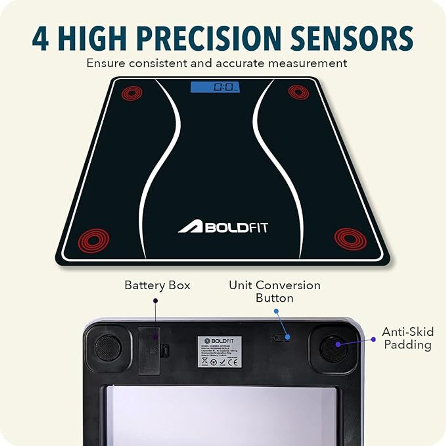 Image of BOLDFIT Weighing Machine Digital Weighing Scale 180kg Weight for Human 3 Year Warranty Weighing Scale