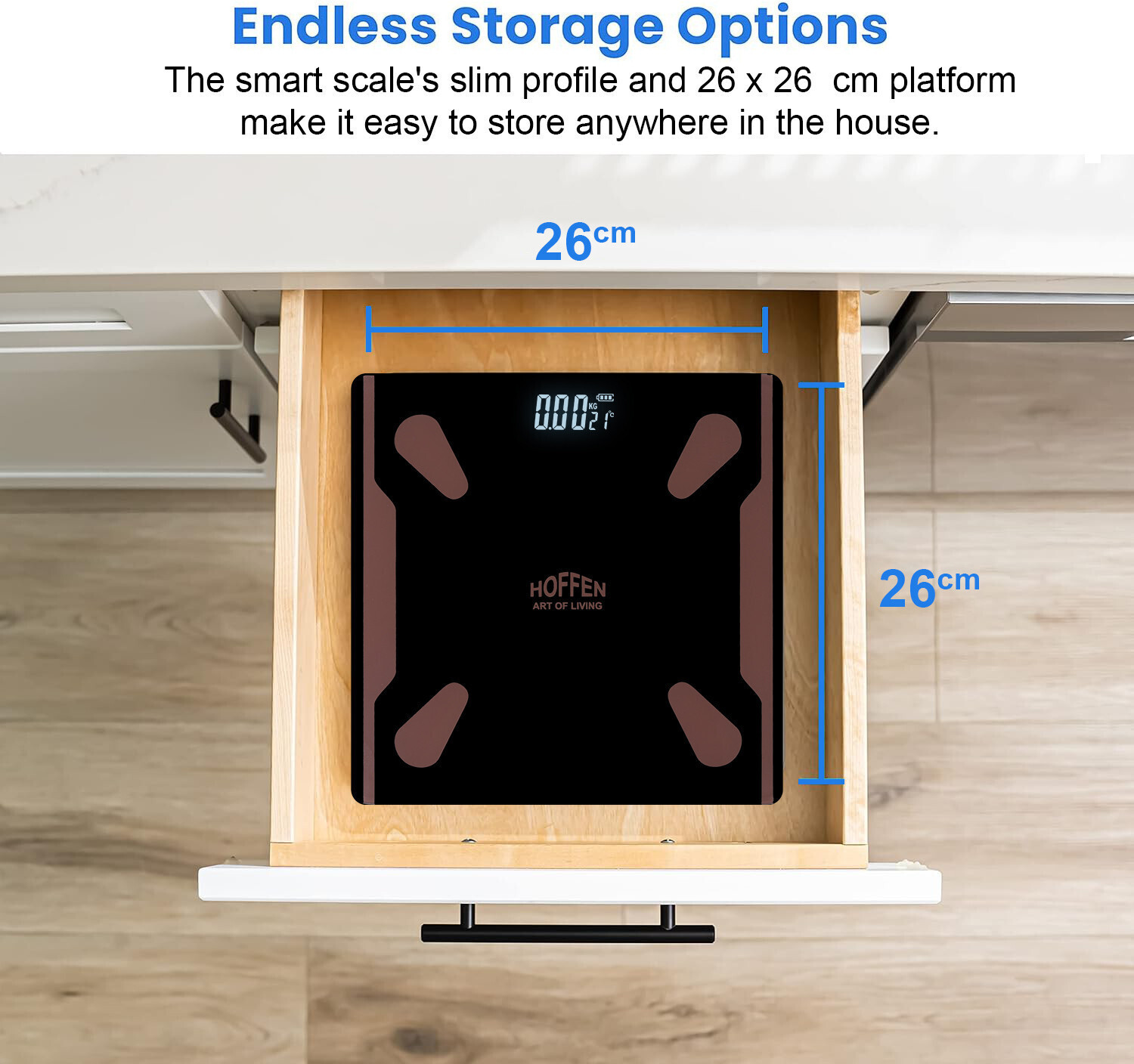 Image of HOFFEN Bluetooth BMI,BMR Body Weight With 25 Body Parameters Bluetooth Mobile APP Weighing Scale