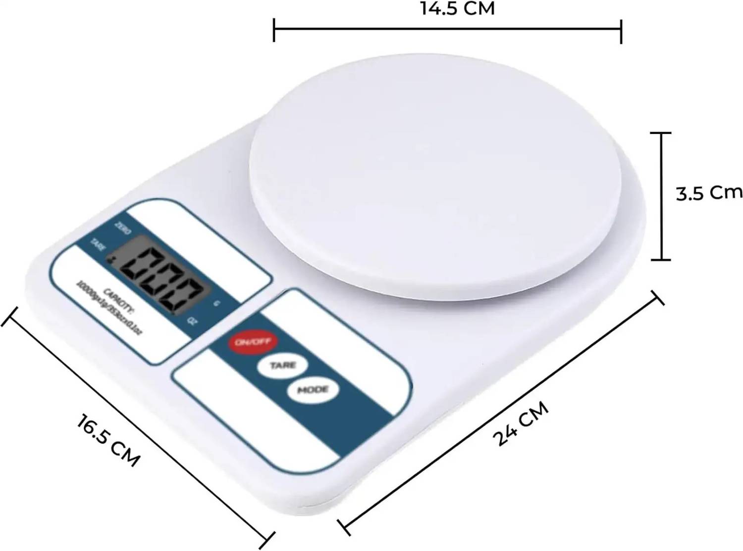 ECUSSI 10kg Digital Kitchen Weighing Scale - Image 4