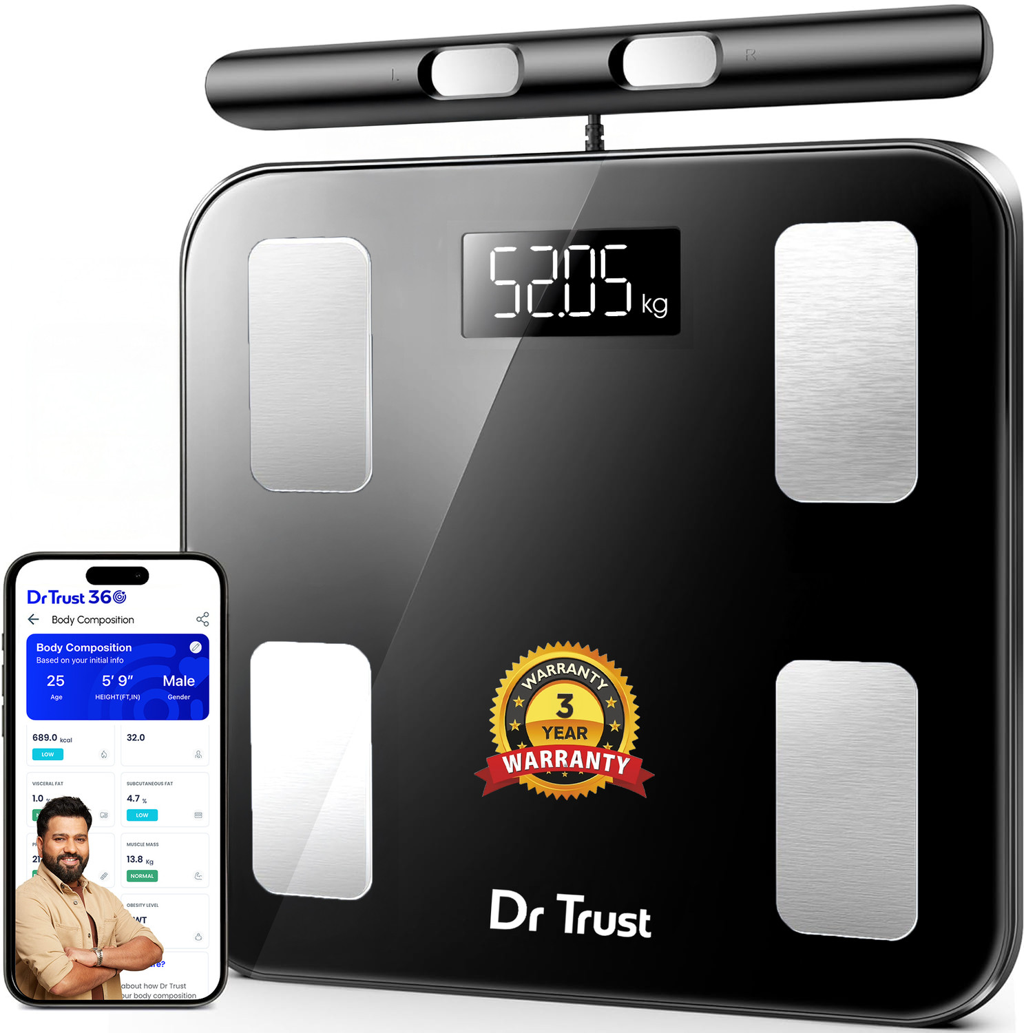 Image of Dr Trust USA Digital Smart Scale Weight Machine BMI Body Fat Analyzer 29 Body Parameters Weighing Scale