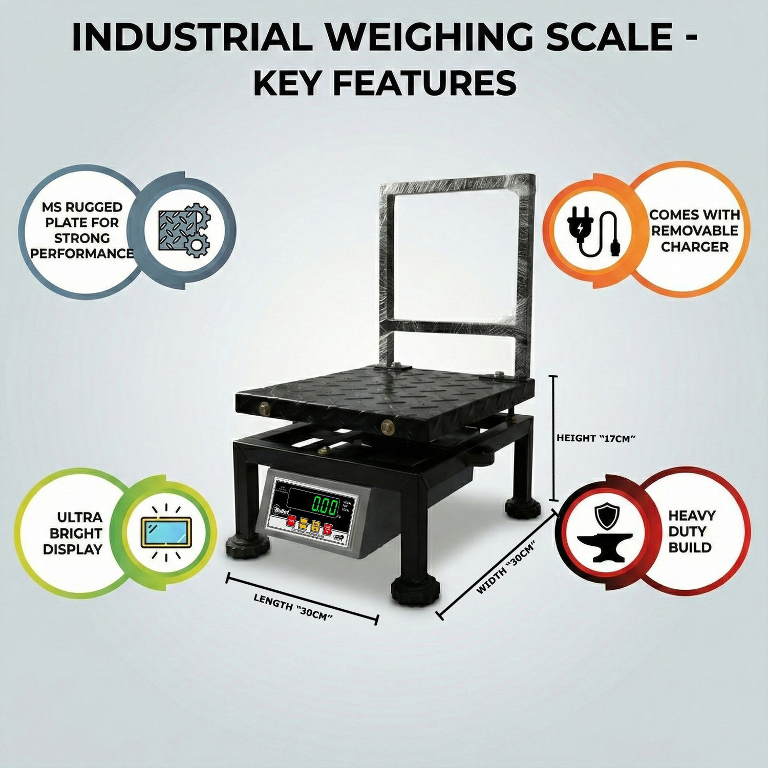 Image of Costco Weigh Bullet 200kg Shop, Industrial & Multipurpose use with Dual F&B LED Display Weighing Scale