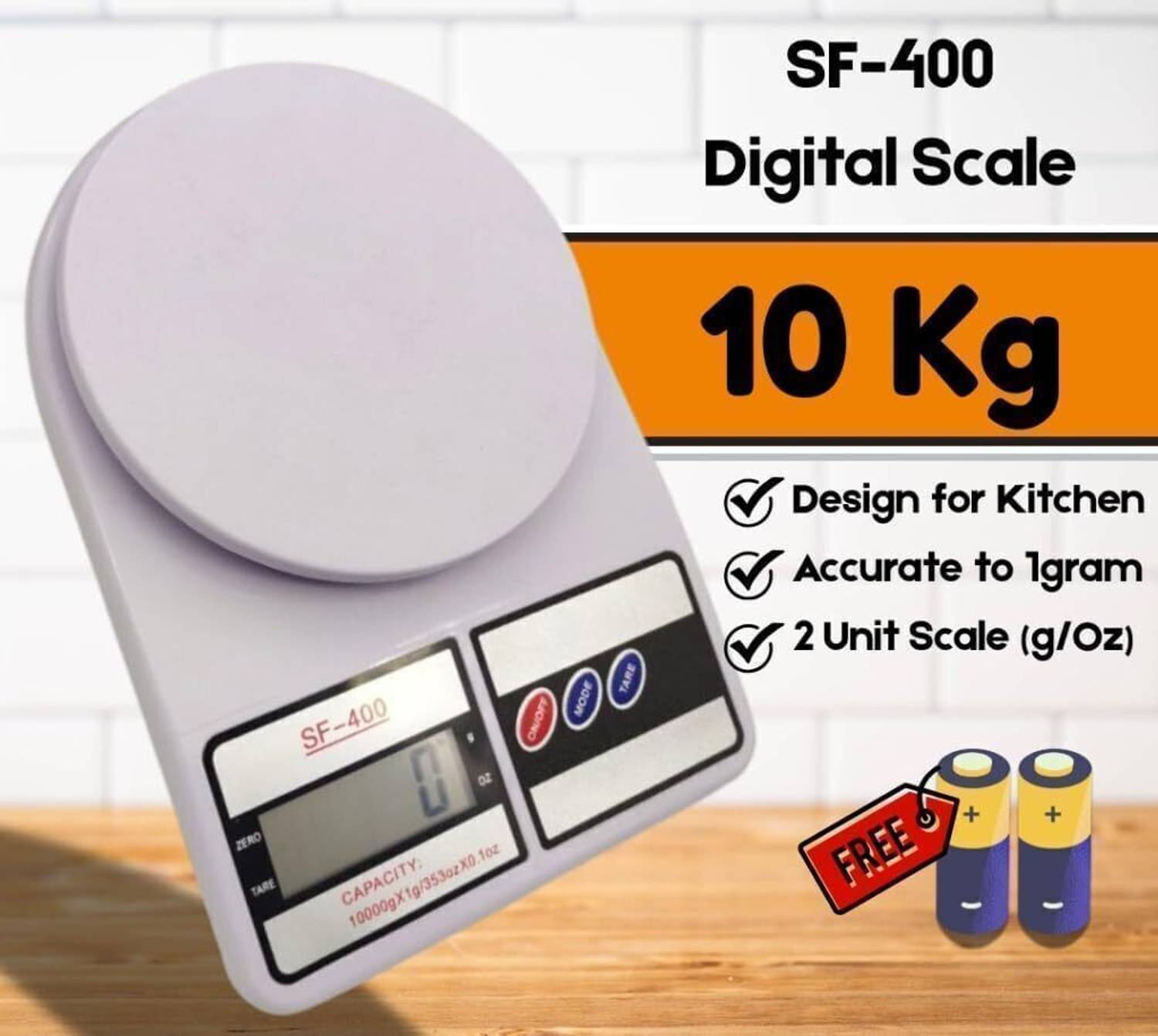 texla 1 gm to 10 kg Electronic Kitchen Scale White - Image 3