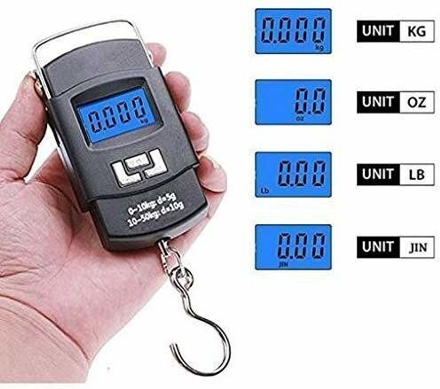 Image of TodayAndCo 50 kg Hook Type Digital Led Screen Portable Luggage Weighing Scale Pack Of 1 Pc Weighing Scale