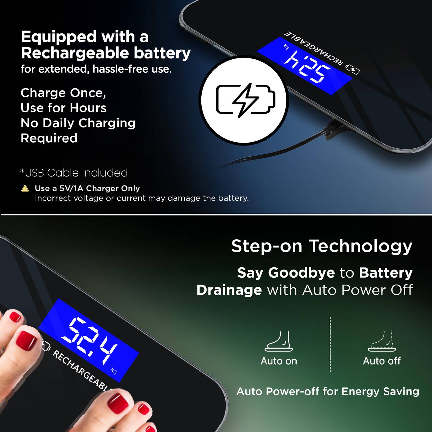 Dr Trust Zen Rechargeable Digital Personal Weighing Scale - Image 3
