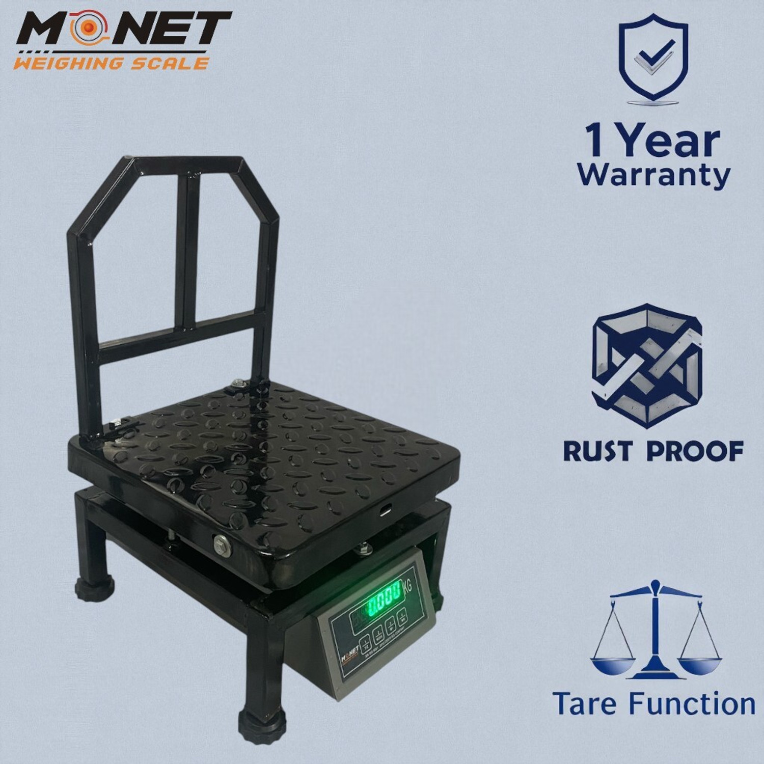 Image of MONET 100 kg 12 X 12 Inch Mild Steel Portable Weighing Machine Weighing Scale