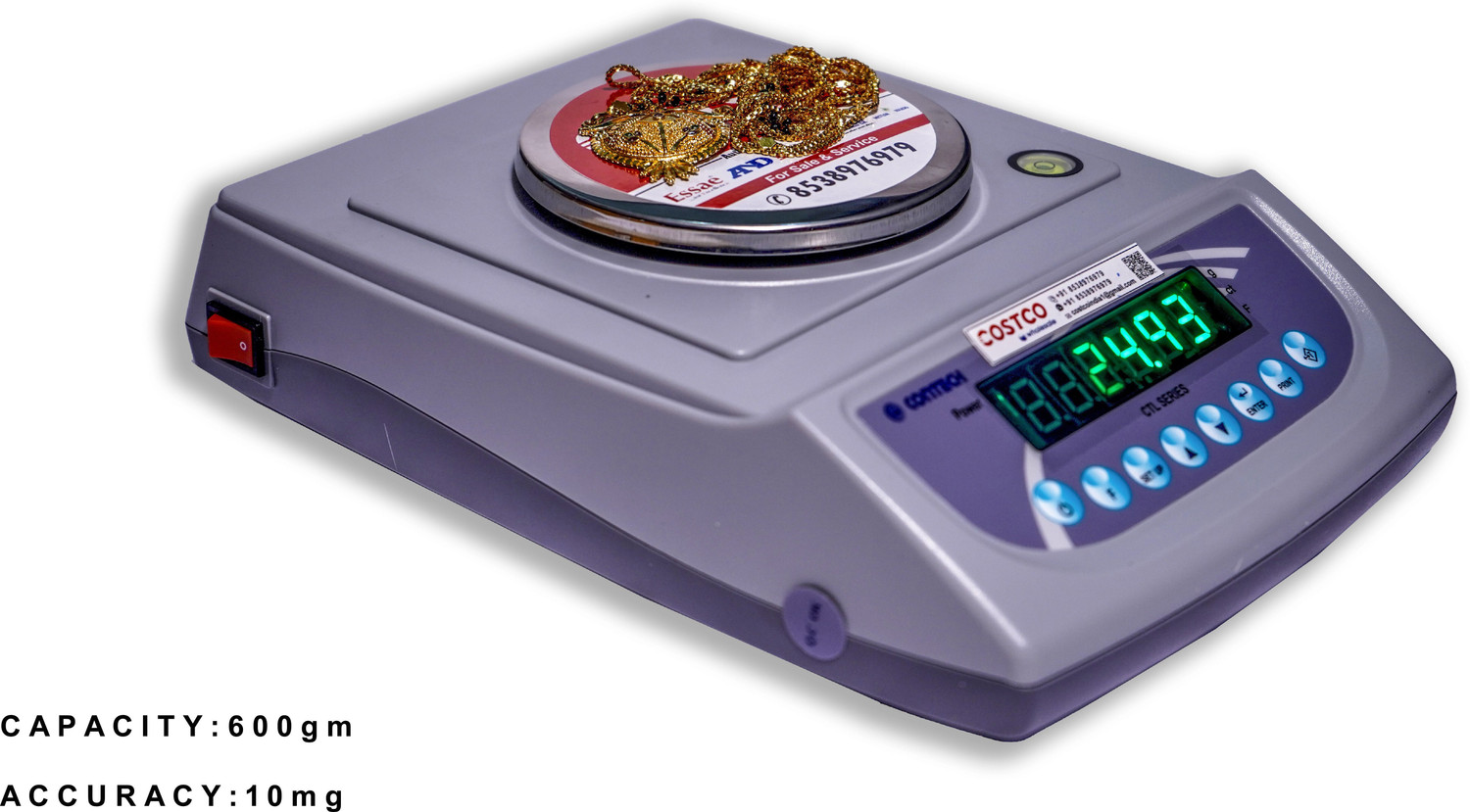 Image of Essae CONTECH : CTL 600 Jewellery Weighing Scale Cap : 600gm Accu : 10mg Weighing Scale