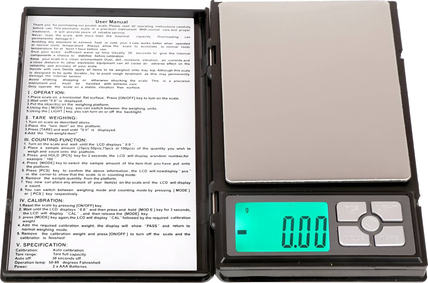 AMAZECARE Notebook Series Digital Scale with 5 Digits LCD Display Weighing Scale