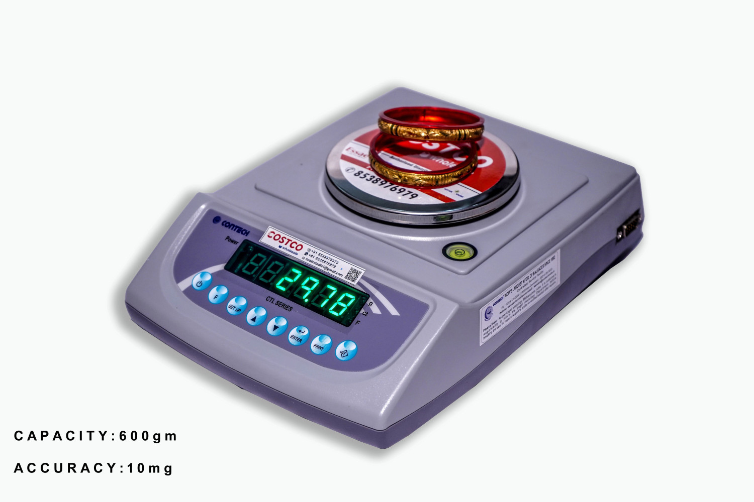 Image of Essae CONTECH : CTL 600 Jewellery Weighing Scale Cap : 600gm Accu : 10mg Weighing Scale