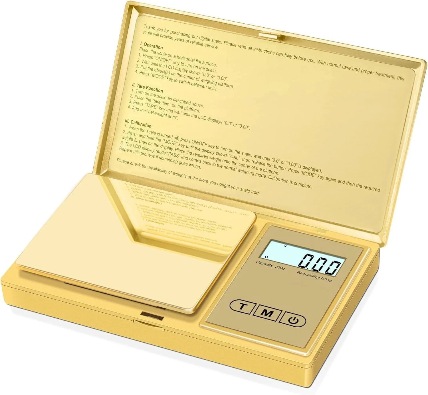 Image of CASON Digital Pocket Scale for Gold Jewellery,Mini Weighing Machine with 0.01G to 200G Weighing Scale