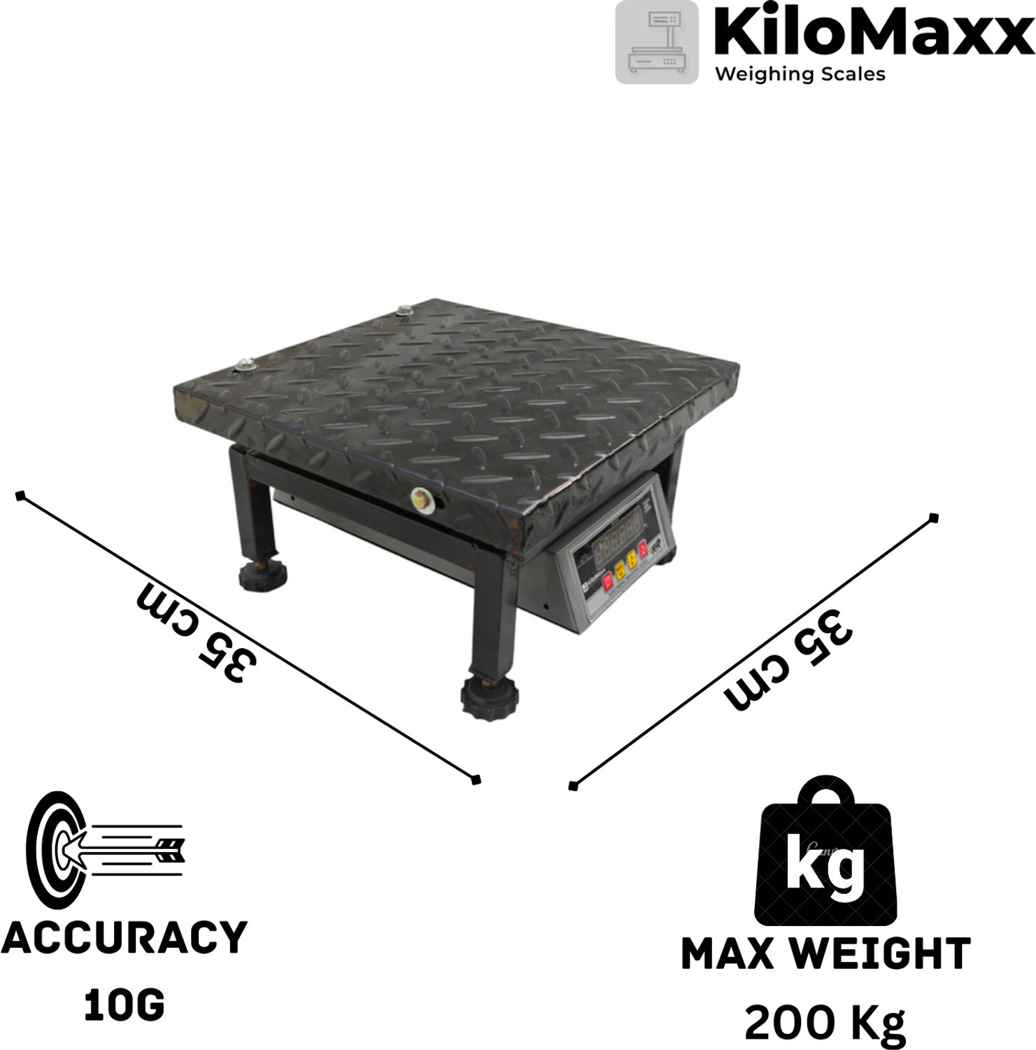 Image of KiloMaxx 200Kg With Double Ultra Bright Green Display For Shop Industrial Uses Factories Weighing Scale