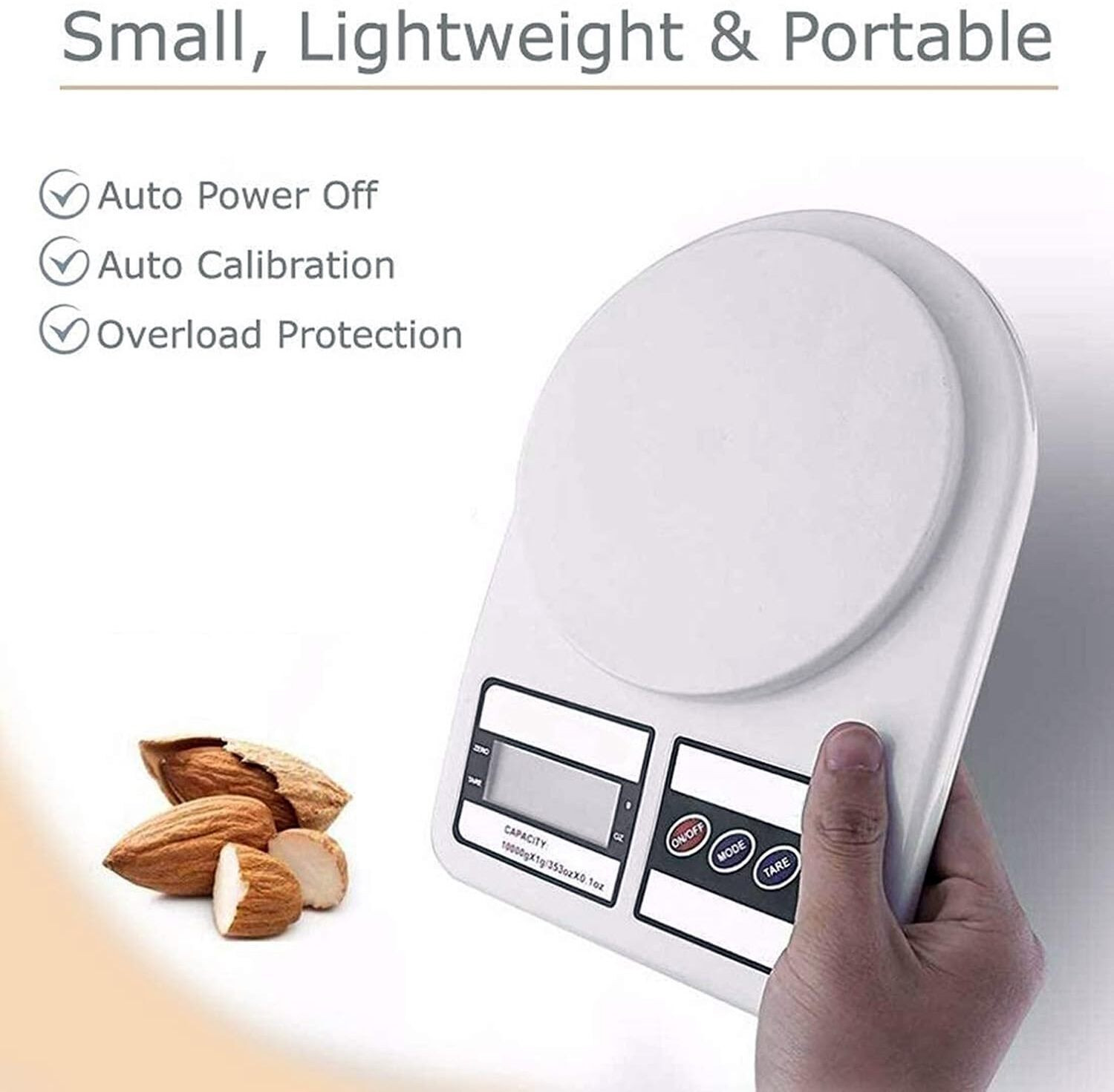Image of NIBBIN 10kg Digital Weight Machine /Kata With 2AAA Batteries For Home, Kitchen & Shops Balance Scale