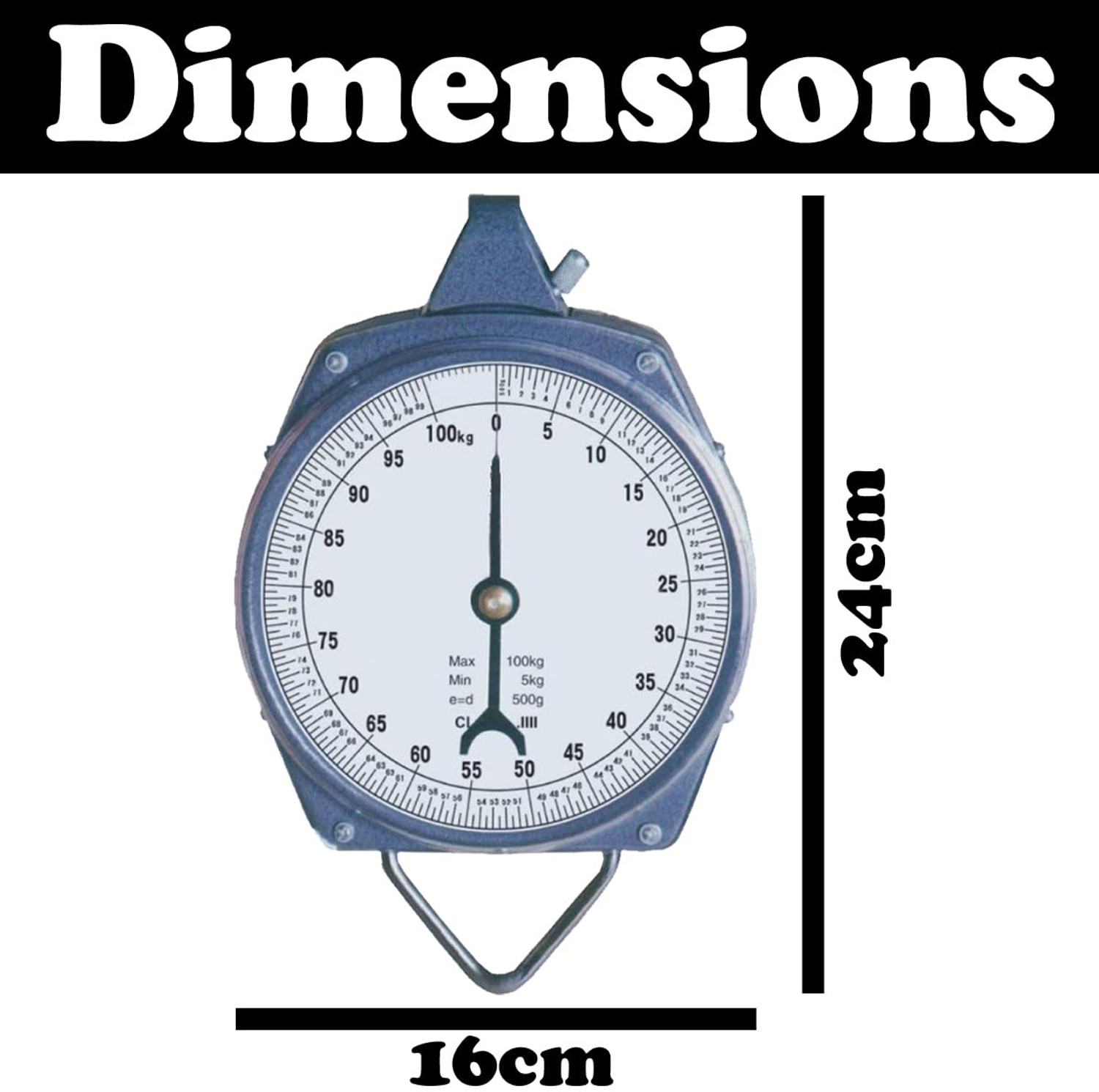 Image of Funkydeal Manual 100Kg Weight Scale Machine /Kata Hanging Scale /Commercial Weighing Scale (Grey)