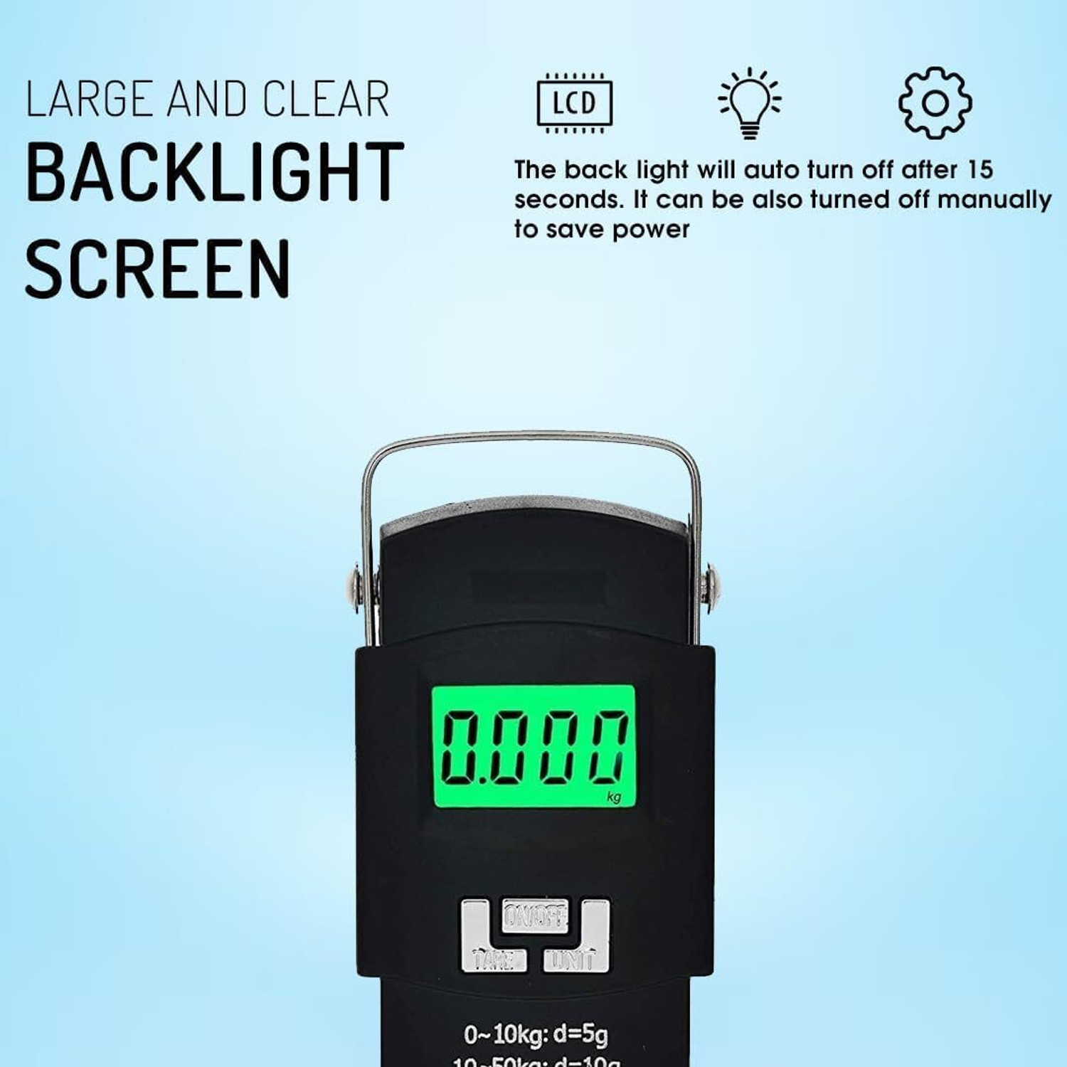 Image of KOTRONICS Digital Hanging Luggage Scale 50kg | LCD & Steel Hook Weighing Scale (Black)
