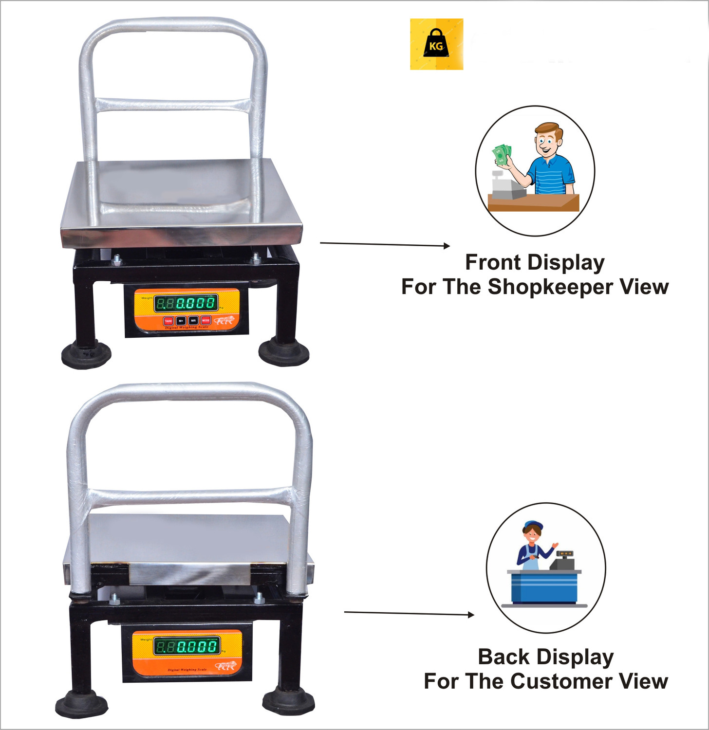 Image of GRAMTECHNOLOGY Digital Scale 100kg x 10g Weight Machine for Kirana, Factory & Vegetable shop Weighing Scale