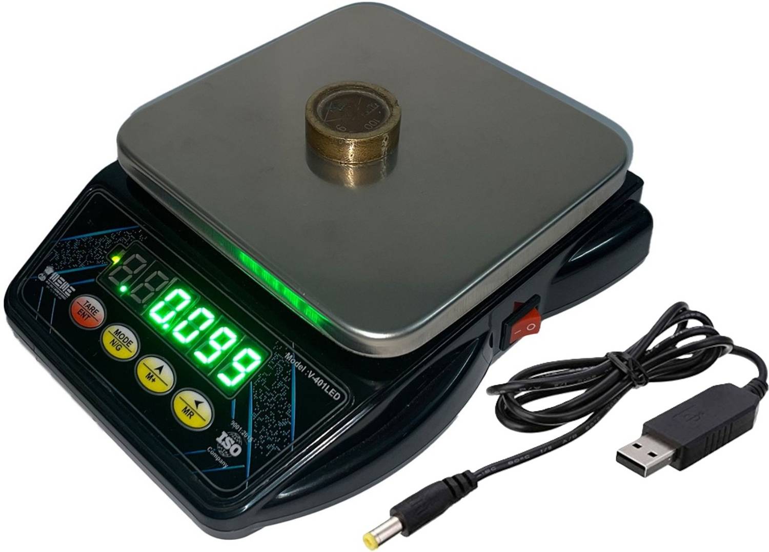 vyog 10Kg Counter Rechargeable Weight Machine with Stainless Steel Top for Shop, Home Weighing Scale — Smart Kitchen Gadgets