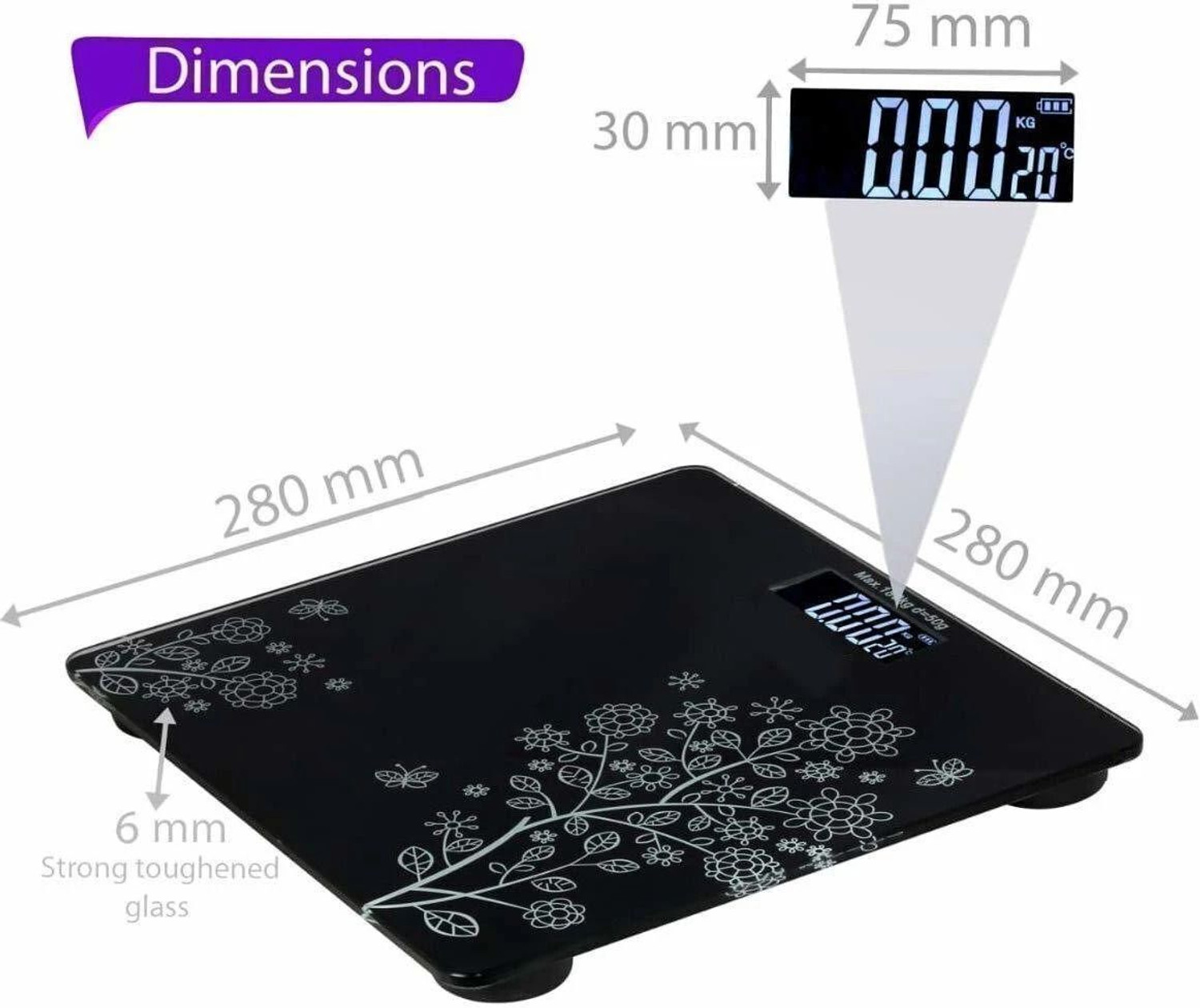 Image of Thermoneb Personal Bathroom Digital Weight Machine for body weight measurement Weighing Scale