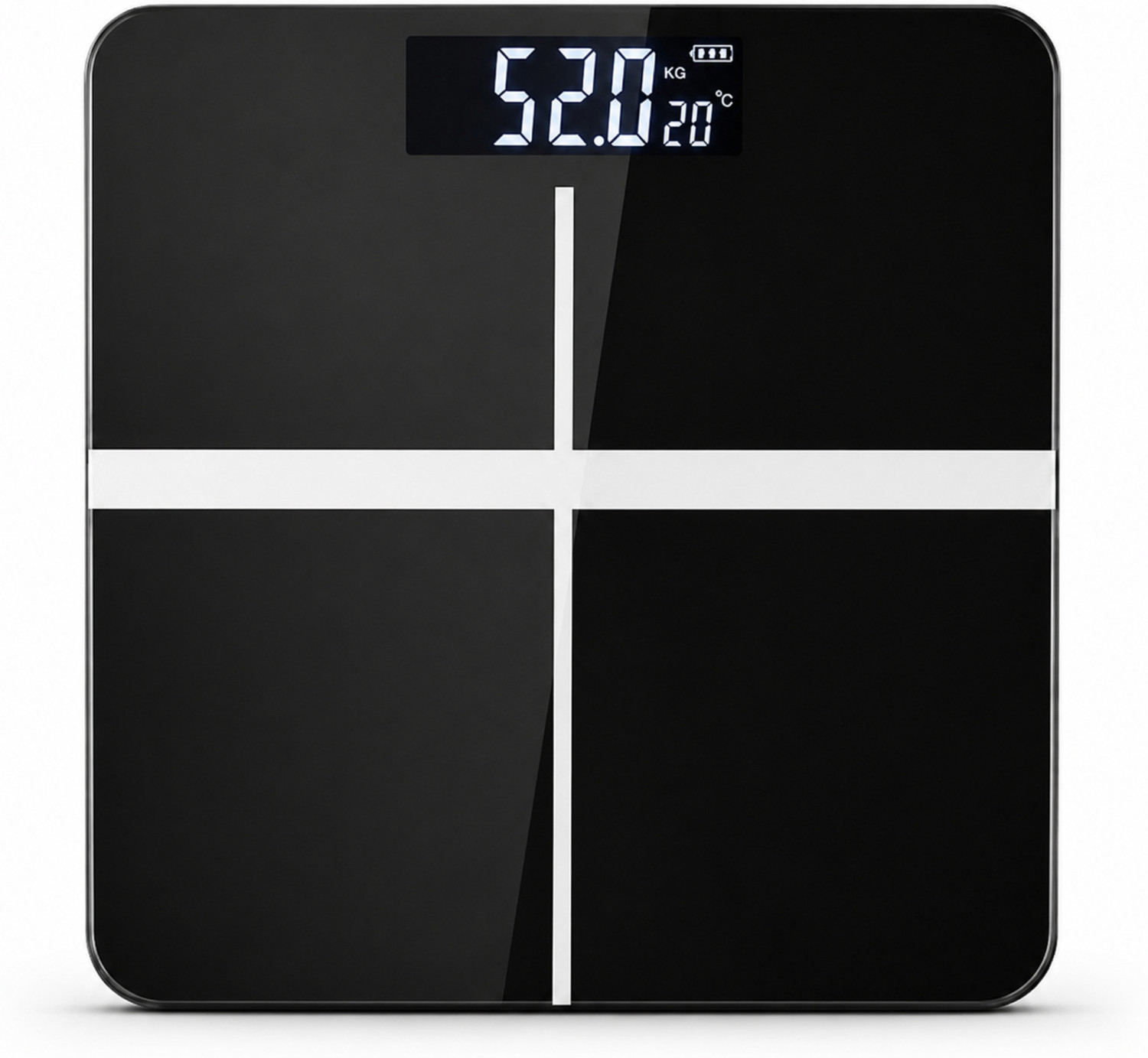 Image of Curecheck Digital Body Weighing Scale with LED Display & High Accuracy Weighing Scale (Black)