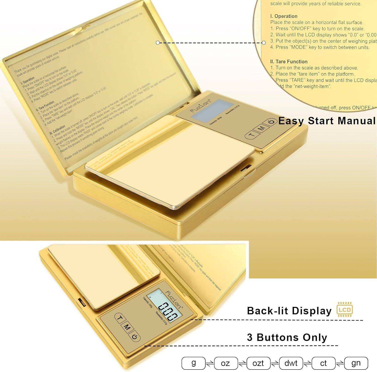 CASON Digital Pocket Scale for Gold Jewellery 0.01G to 200G - Image 5