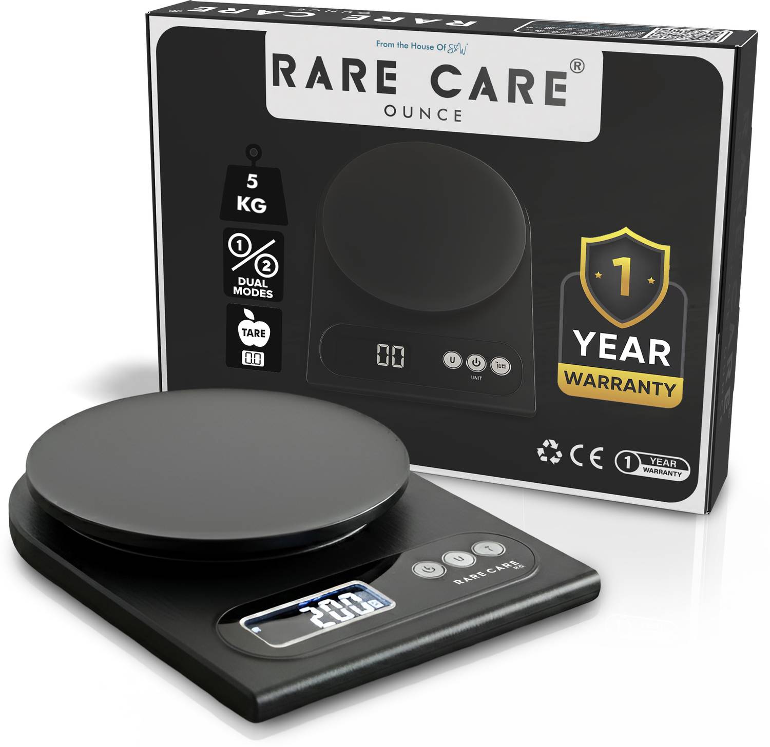 Rärecäre Digital Kitchen Weighing Scale 5 kg for Baking, Cooking, 1 Year Warranty Weighing Scale — Smart Kitchen Gadgets