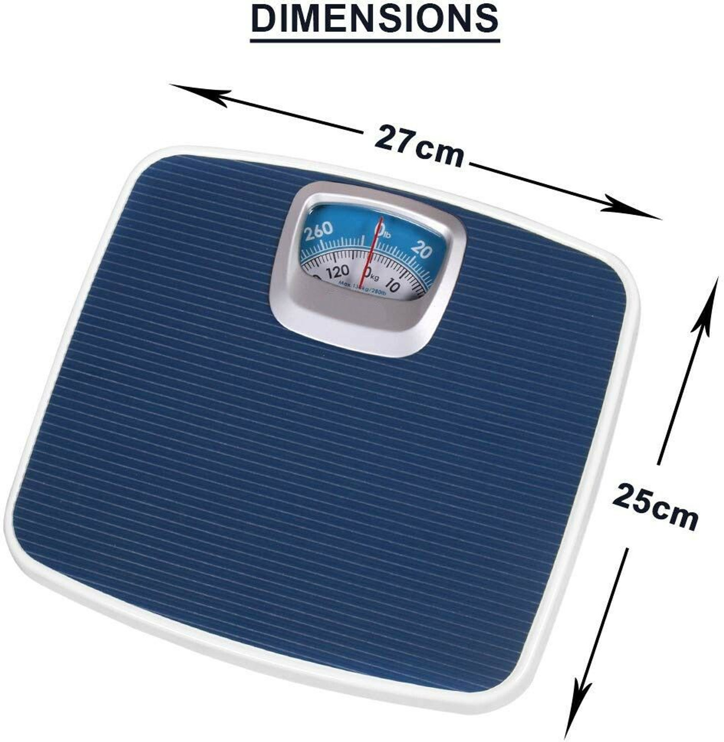 Image of ACU-CHECK Analog Weight Machine, Weight machine for Human Body, Weighing Scale-Blue-130Kg Weighing Scale