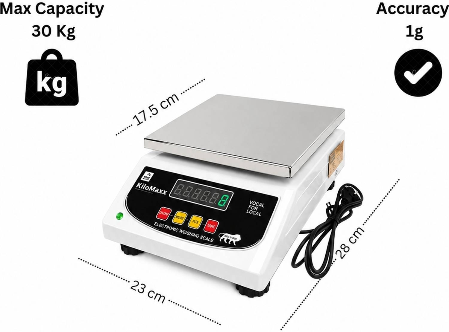 KiloMaxx 30kg Precision Digital Weighing Scale - Image 2