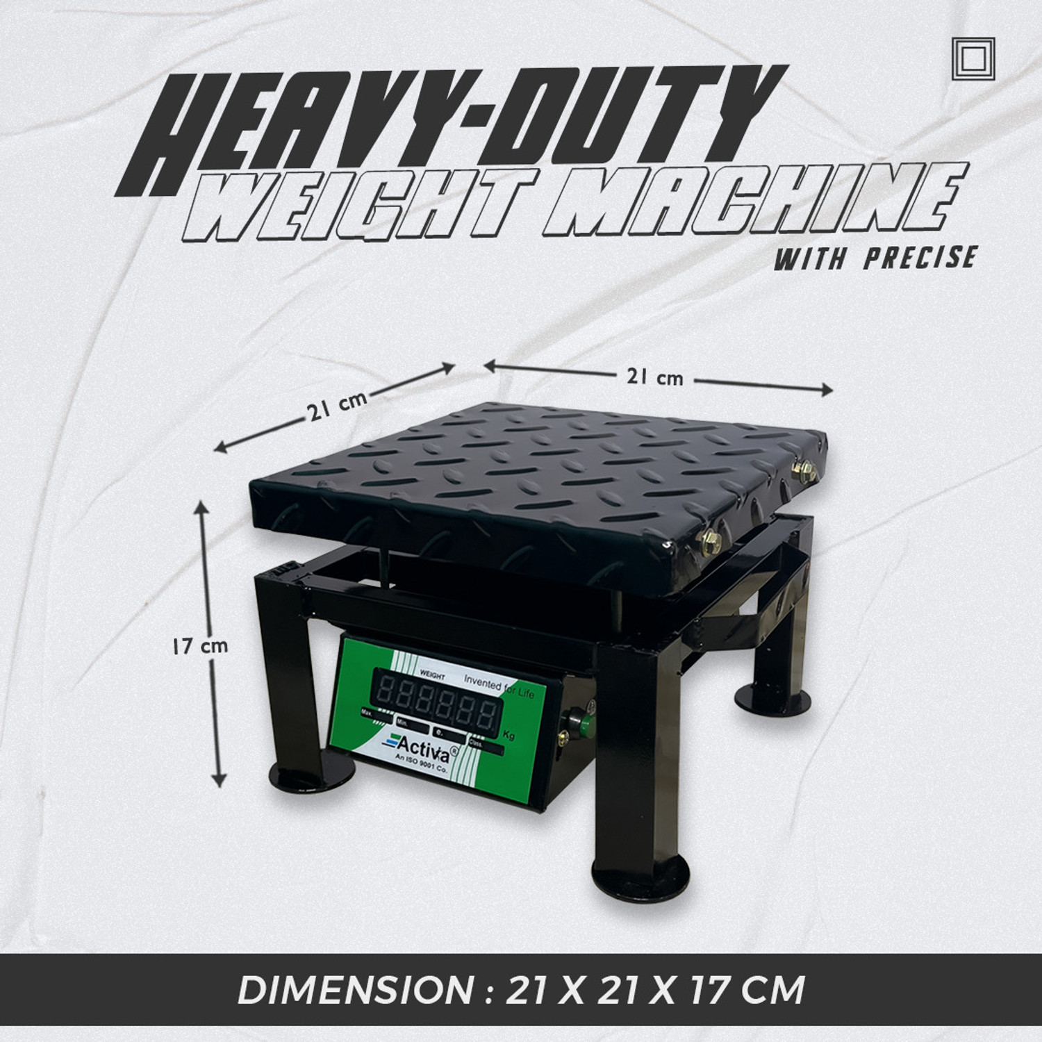 Image of ACTIVA 50kg Weighing Scale |Double display Weight machine for shop| 210x210mm MS RUGGED Weighing Scale
