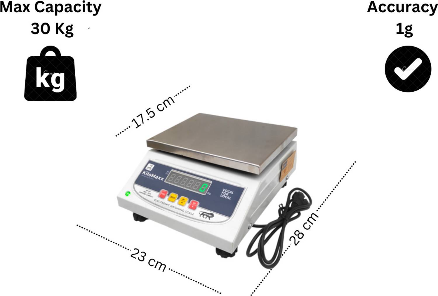 KiloMaxx KM-90 30Kg Weighing Scale with EcoSensenTechnology - Image 2