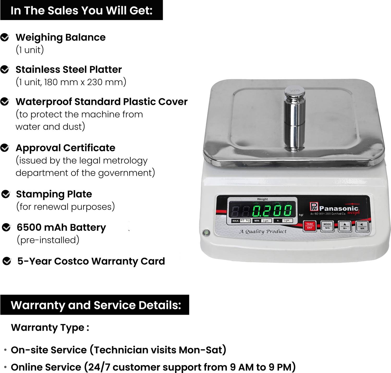 Costco Panasonic Weigh MS40K 40Kg Weighing Scale - Image 5