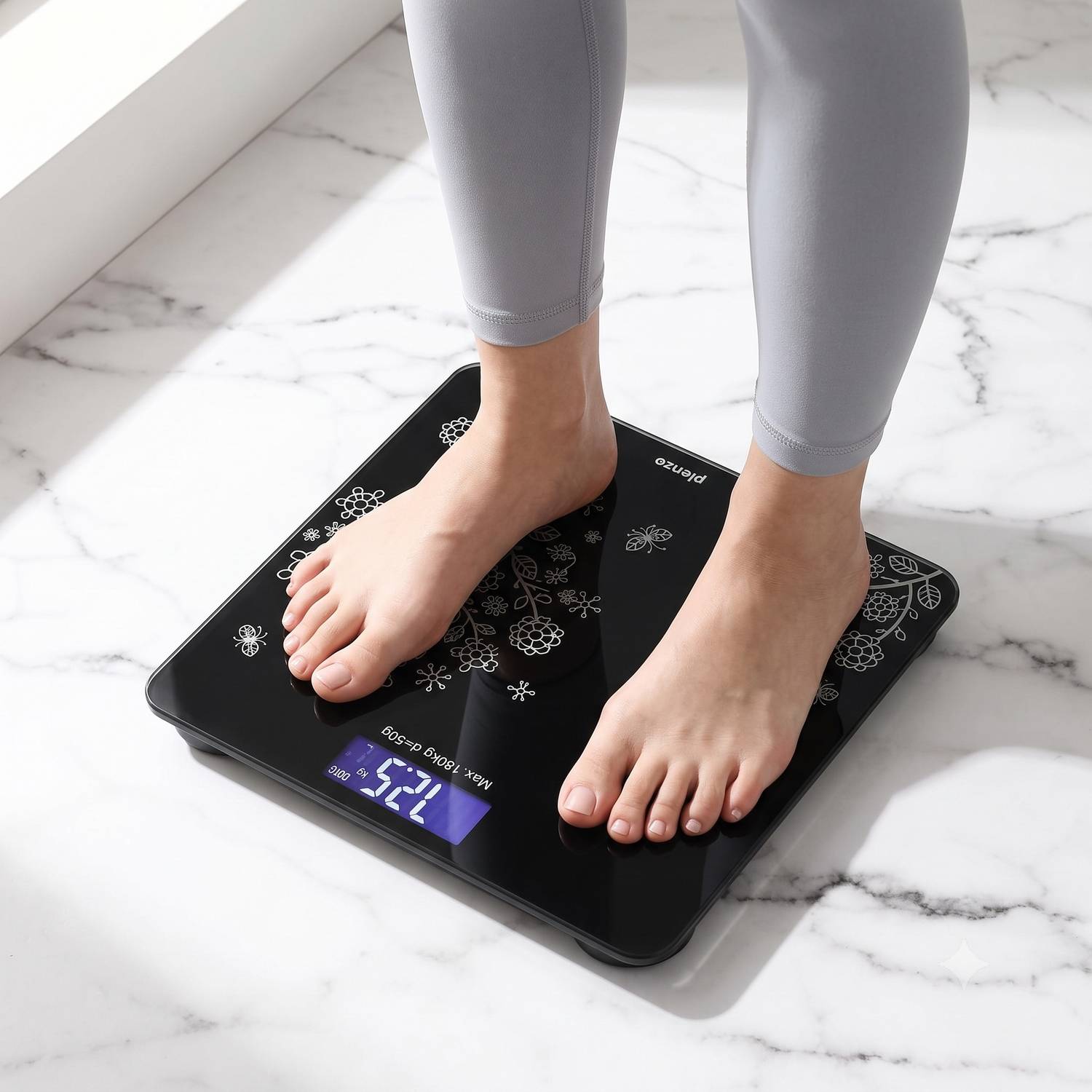 Thermoneb Body Weight Machine Digital Weighing Scale with Tempered Glass LCD Display Weighing Scale