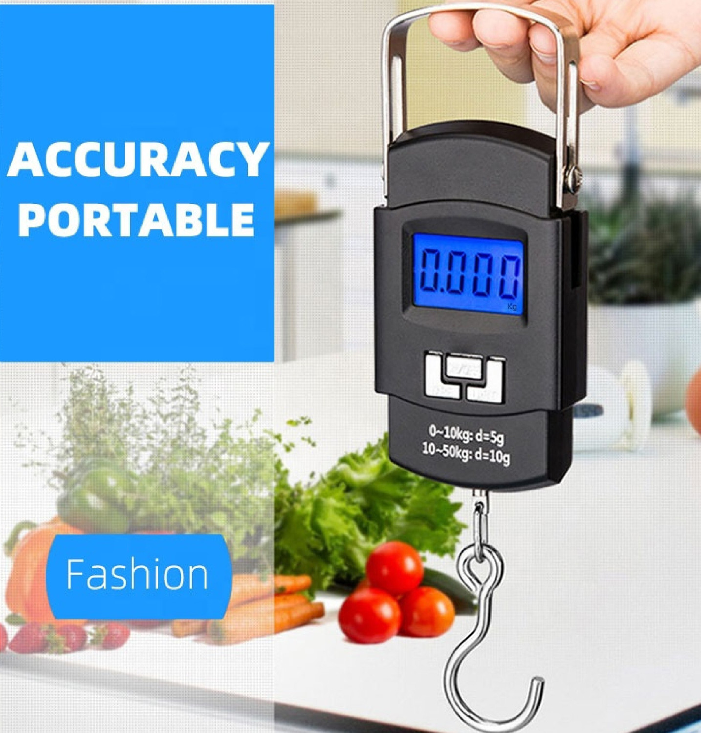 Image of Glancing 50Kg Portable Hanging Luggage Weight Machine Digital for Weighing Household Items i.e. Waste Newspaper, Gas Cylinder, Disposal etc Weighing Scale