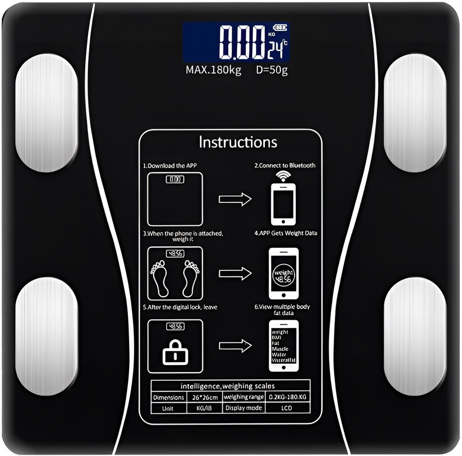 Image of CT-BDS Smart Bluetooth Weight Machine 18 Body Composition Sync with Fitness Mobile App Weighing Scale