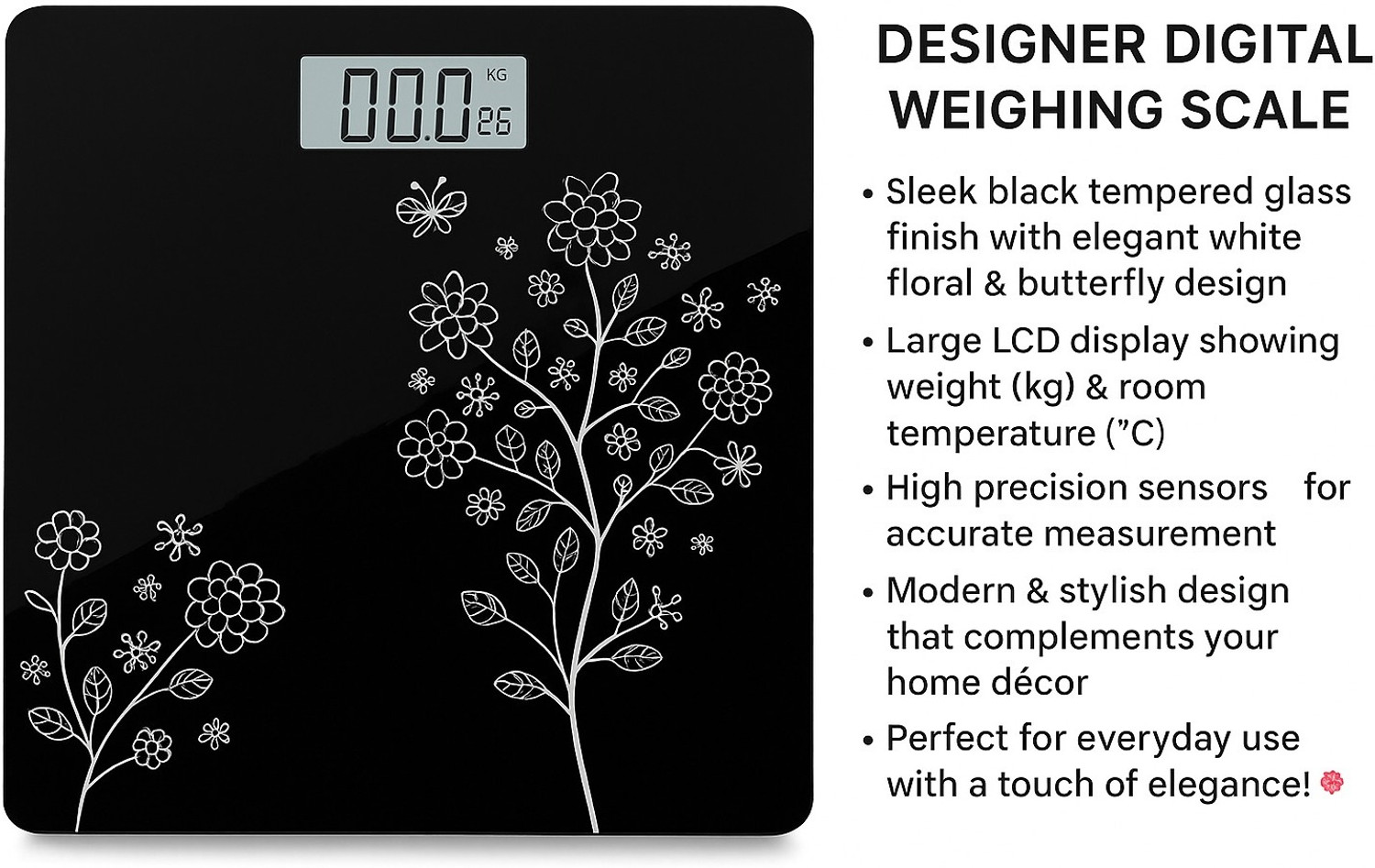 Image of SidGroz Personal Body Weight Machine,Thick glass,Digital Weighing Scale,180kg capacity Weighing Scale