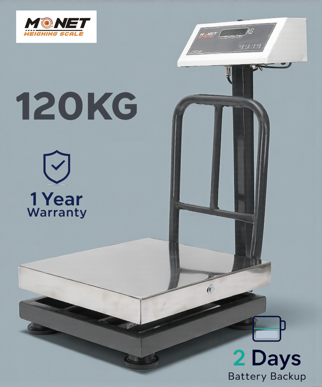 Image of ARYA 120kg 16*16 inches High Precision; Heavy Duty ; 2 Days Battery Backup Weighing Scale