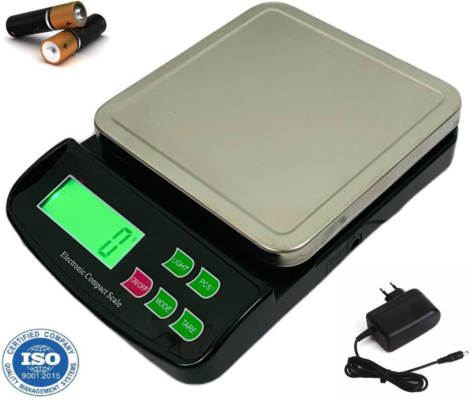 NIVAYO 10Kg Counter Kitchen Weight Machine with Stainless Steel-Top for Shop, Home Weighing Scale