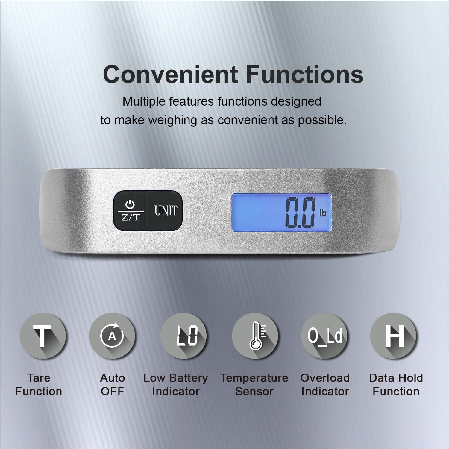 Image of Shopping & Mart Luggage Scale, Portable Digital Hanging Baggage Suitcase Scale for Battery Inclu Weighing Scale