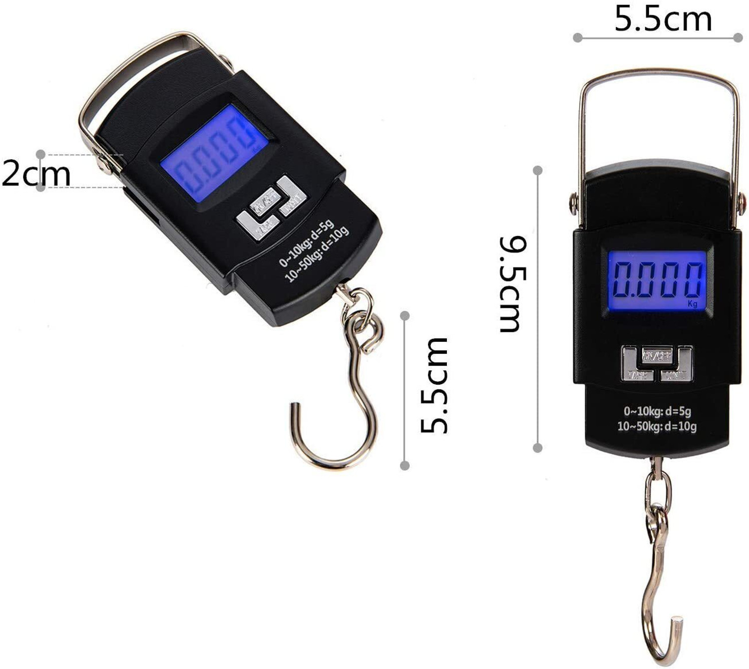Image of Hanging 50Kg Portable Luggage Weight Machine Digital for Weighing Household Items Weighing Scale (Black)