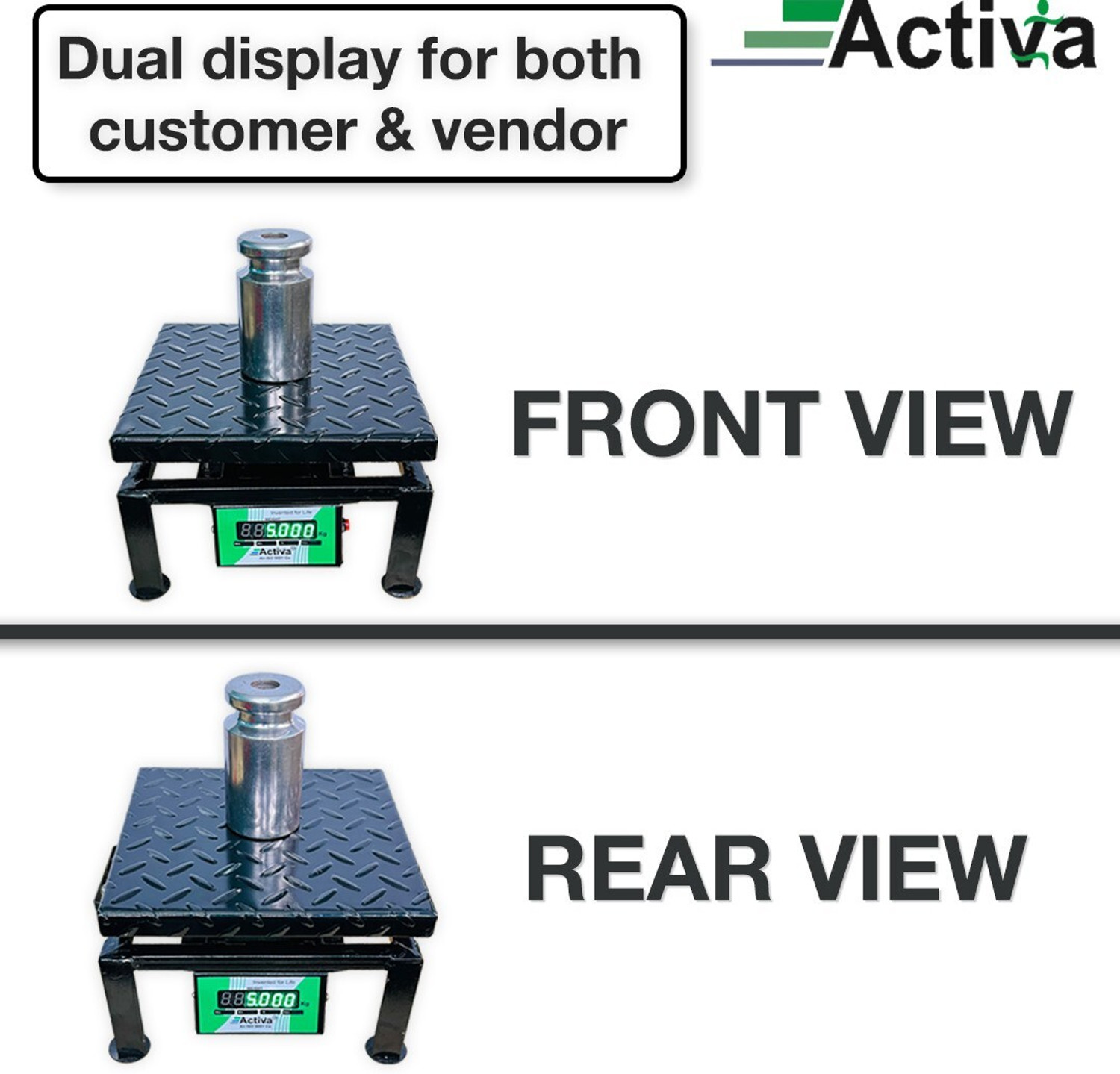Image of ACTIVA 100kg weighing scale,Double display weight machine for shop,MS 10g accuracy Weighing Scale