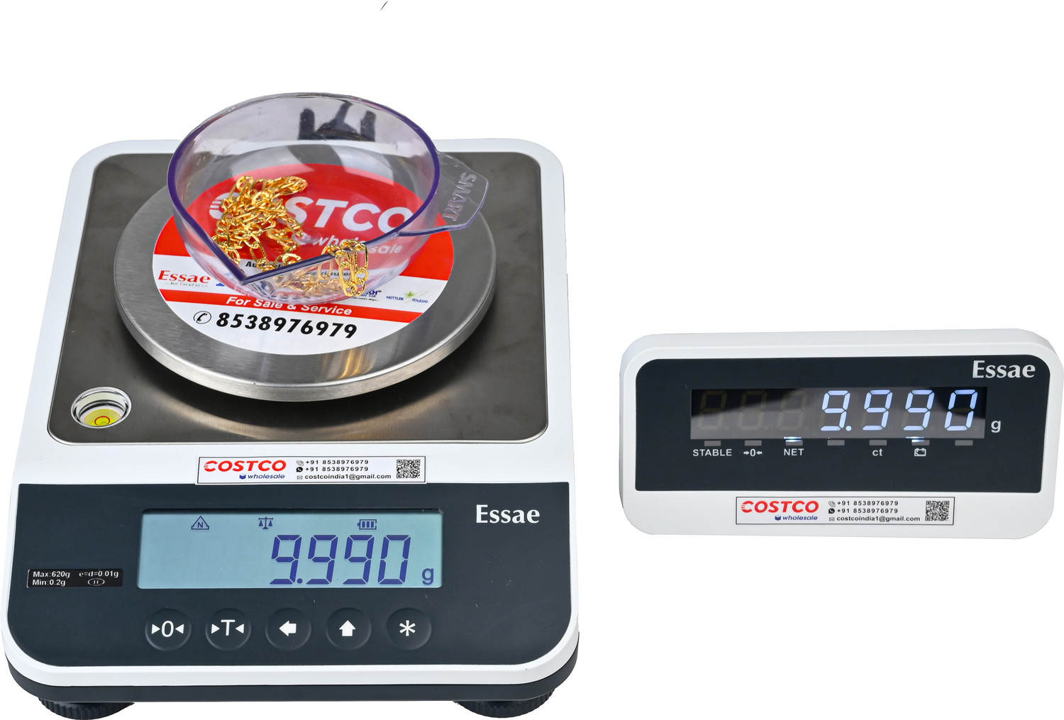 Image of Essae JX - 110 CAPACITY - 1KG I ACCURACY - 10MG WITH EXTRA DISPLAY Weighing Scale